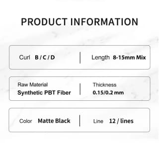 NATUHANA 8~15 Mix Ellipse Flat Eyelashes Extensions Matte