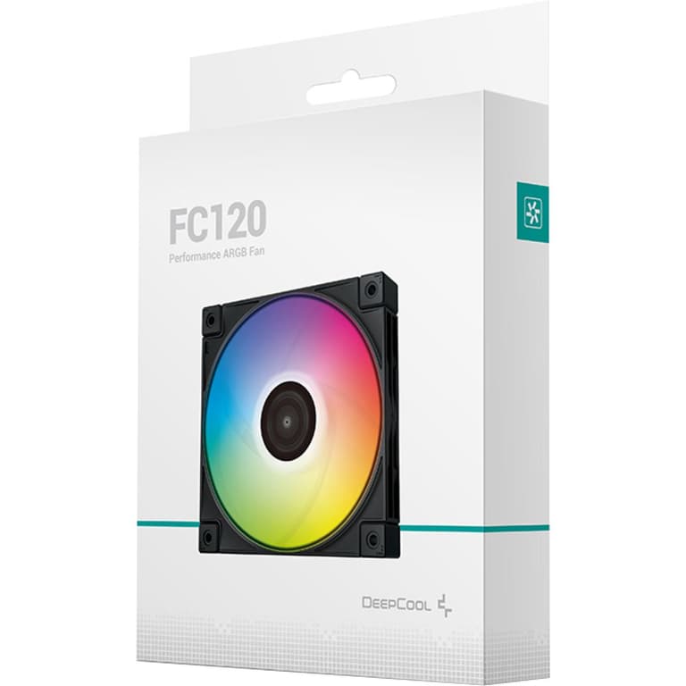DeepCool FC120 120mm 1800RPM 61.91CFM FDB 5V-3Pin RGB 4-Pin PWM High Performance For Cases & CPU Coolers - Black