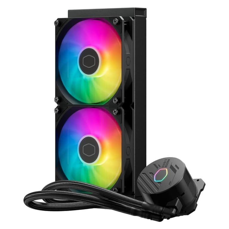 Cooler Master MasterLiquid 240L Core 240mm AIO Liquid Cooler ARGB Sync Gen S Coldplate Pump For Intel & AMD CPU - Black