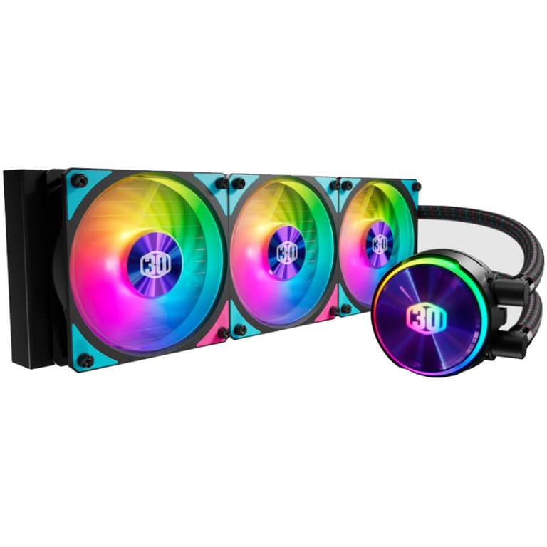 CoolerMaster MasterLiquid PL360 FLUX AIO CPU Liquid Cooler Gen2 ARGB Dual Loop Pump 360mm Radiator For AMD & Intel