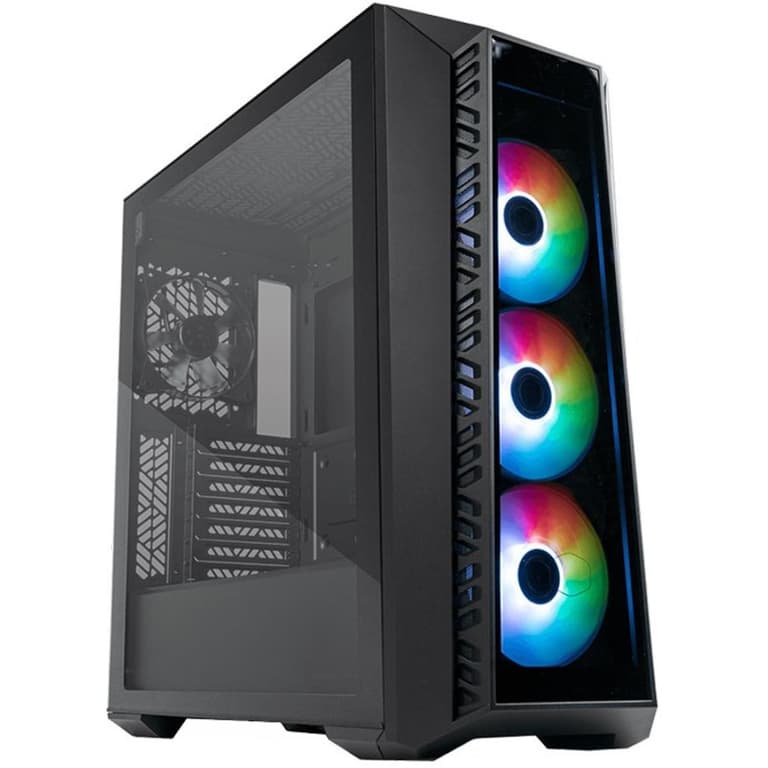 Cooler Master MasterBox 520 Tempered Glass Black Edition Tempered Glass Panel 3x ARGB Lighting Fans