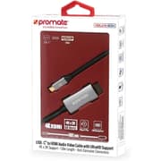 Promate HDLink-60H USB-C to HDMI Cable Premium USB Type-C to 4K 60Hz HDMI Cable Adapter (Thunderbolt 3 Compatible) with UHD Support 1.8m Cable - Gray product image