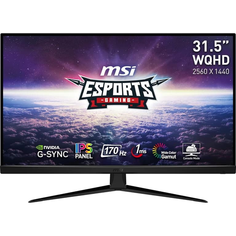 MSI G321Q 32" شاشة IPS 2K HDR بتردد 170Hz ووقت استجابة 1ms، تدعم Nvidia G-Sync ونطاق ألوان
