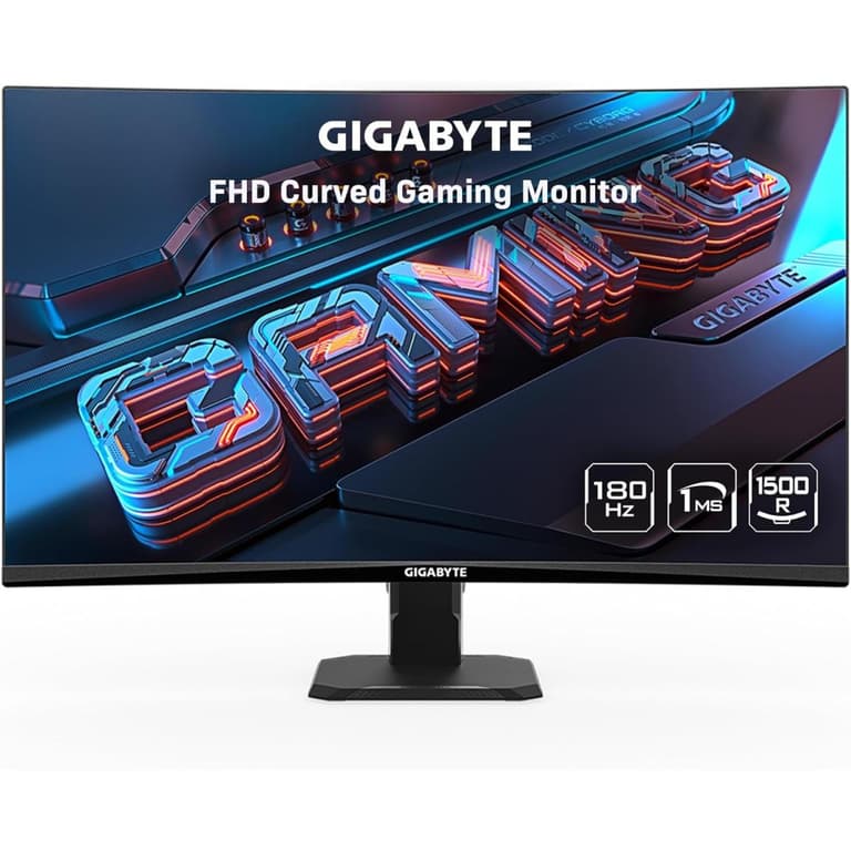 GIGABYTE GS27FC 27" Curved Full HD 180Hz 1ms 108% sRGB HDR Ready AMD FreeSync w/ 1x Display Port 2x HDMI - Black