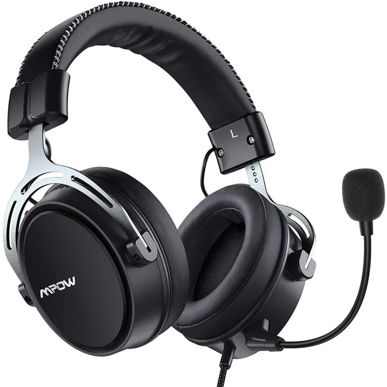 Mpow Air SE Headset 3D Surround In-Line Control For PC/PS4/PS5/Xbox/Switch , Silver