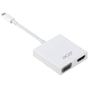 ACER ACB820 USB Type-C to HDMI & VGA 2-in-1 Adapter Support Full HD & 4K Resolution - White product image
