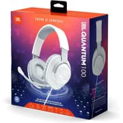 JBL Quantum 100 Wired Over-Ear Gaming Headphones Large Size - White product image