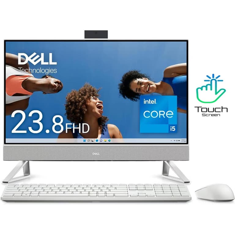 Dell Inspiron 5420 (2023) All-in-One 13Gen Intel Core i7 10-Cores w/ 24" Touch Screen & Windows 11 Pro - White