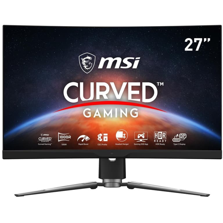 MSI MAG ARTYMIS 274CP 27" Curved 1000R Full HD 165Hz 1ms HDR 2xHDMI DisplayPort Adjustable Stand & USB C