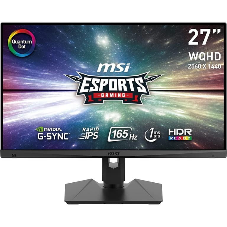 MSI Optix MAG274QRF-QD 27" 2K HDR Rapid-IPS Quantum DOT 165Hz 1ms NVIDIA G-Sync Compatible Adjustable Stand & USB C