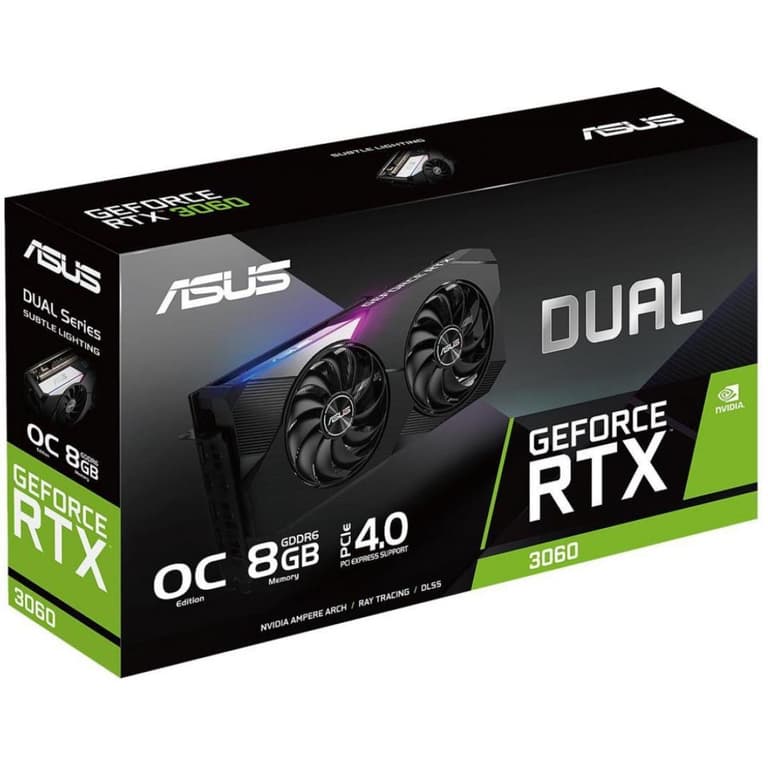 ASUS Dual GeForce RTX™ 3060 8GB GDDR6 OC Edition Axial-Tech Fans Graphic Card