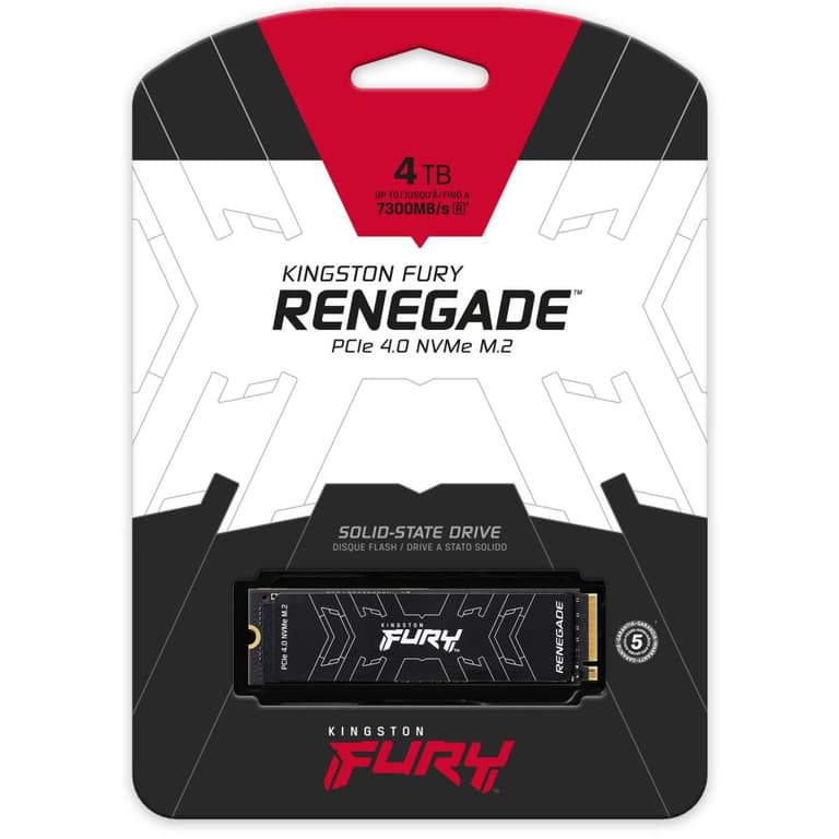 Kingston FURY Renegade 4TB PCIe 4.0 NVMe M.2 SSD up to 7,300MB/s