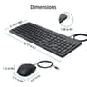 HP 150 Wired Keyboard & Mouse Combo USB 12 Shortcut Keys 6° Adjustable Slope Keyboard & 1600 DPI Optical Sensor Mouse product thumbnail 1