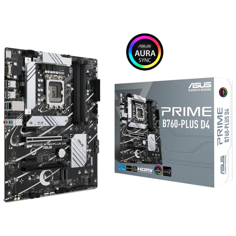 ASUS Prime B760-PLUS D4 Intel (14th and 13th Gen) ATX PCIe 5.0 3xPCIe 4.0 M.2 DDR4 2.5Gb LAN USB 3.2 Gen 1 Type-C,Thunderbolt (USB4®)