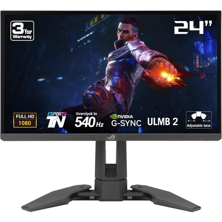 ASUS PG248QP ROG Swift Pro 24" 540Hz 0.2 ms HDR400 Esports-TN NVIDIA G-SYNC NVIDIA Reflex Analyzer ULMB 2 Adjustable Base ESS Codec