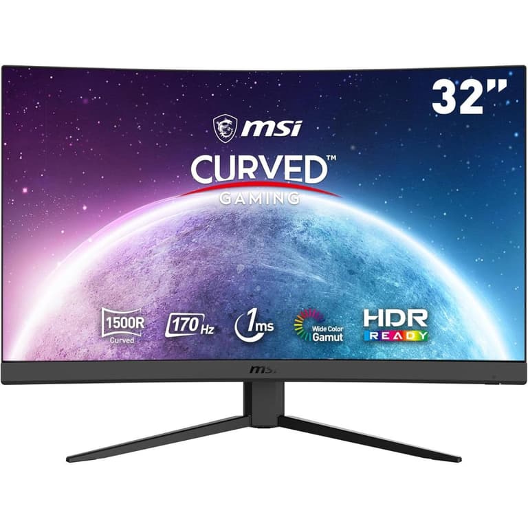 MSI Optix G32CQ4 E2 32" WQHD 2K HDR Ready Curved 1500R 170Hz 1ms Super Narrow Bezel AMD FreeSync Premium