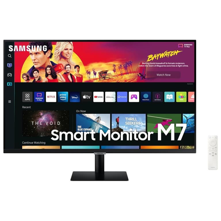 SAMSUNG 32" M7 4K UHD Do-It-All Smart Monitor & Streaming TV Built In Speakers & Remote - Black