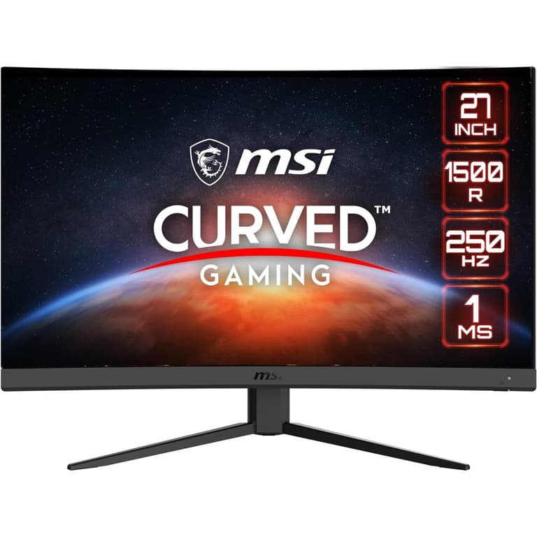 MSI G27C4X 27" Full HD Curved 1500R 250Hz 1ms HDR Ready Frameless Design Anti-Flicker & Less Blue Light Adaptive sync