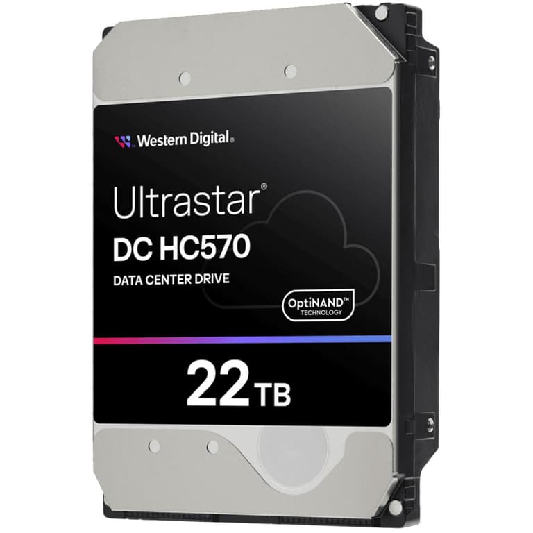 WD 22TB Ultrastar DC HC570 3.5" SATA 6Gbps Internal Data Center HDD,Up to 600 MB/s Data Transfer Rate, 512MB Cache, 2.5 Million Hours MTBF, 600000 Load/Unload Cycles