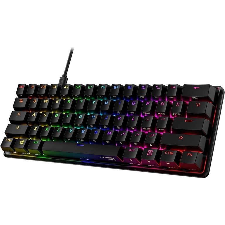 HyperX Alloy Origins 60% Small RGB Mechanical Double Shot PBT Keycaps US Layout HyperX Tactile Aqua Switch
