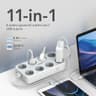 Promate PowerCord8EU-4M Premium 11-in-1 Power Socket 8x 4000W AC Sockets 3x USB Intellicharge Ports 4m Cable - White product thumbnail 1