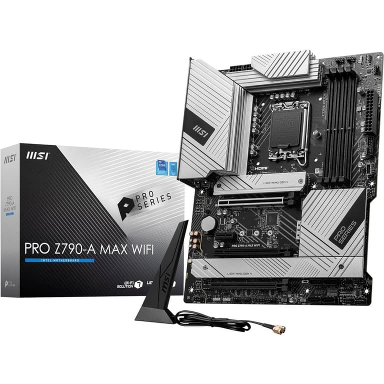 MSI PRO Z790-A MAX WiFi 7 ProSeries DDR5 Supports 14th/13th Gen LGA 1700 PCIe 5.0 2.5Gbps LAN USB 3.2 Gen2 Mainboard