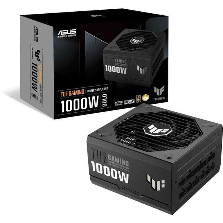 ASUS TUF Gaming 1000W Gold (1000 Watt, ATX 3.0 Compatible Fully Modular Power Supply, 80+ Gold Certified, Military-Grade Components, Dual Ball Bearing, Axial-tech Fan, PCB Coating
