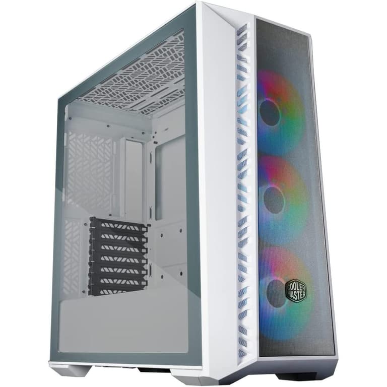 Cooler Master MasterBox 520 Mesh White Edition Airflow Mesh Front Panel Tempered Glass Panel 3x ARGB Lighting Fans