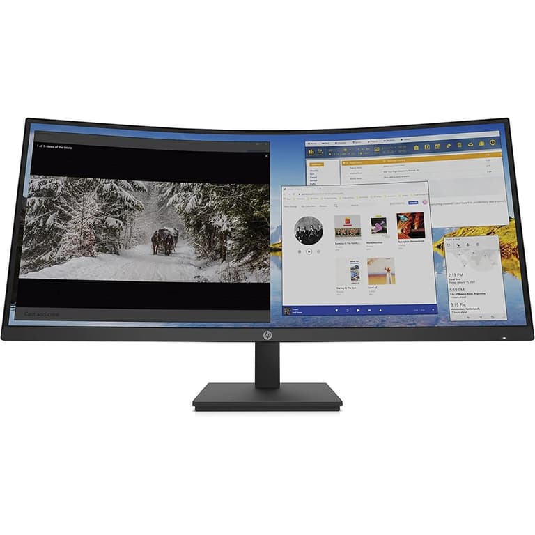 HP P34HC 34" Curved 1500R 3K UltraWide 100Hz Adjustable Height w/ Speakers & USB C Monitor