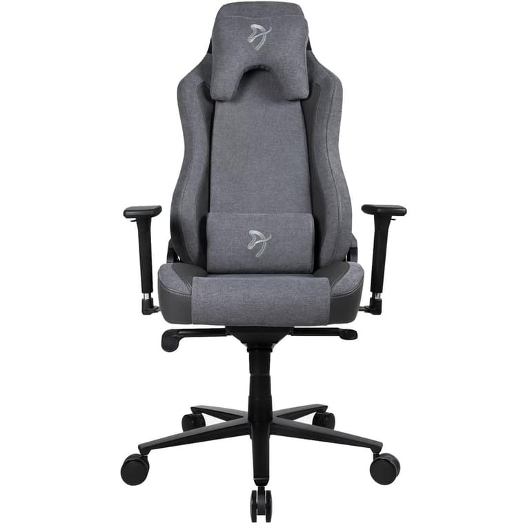 Arozzi Vernazza VENTO Top-tier Hybrid Furniture Fabric / PU Leather Details & Full Back Chair - Ash