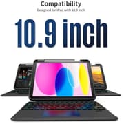 Choetech BH-017 Wireless Keyboard Case for iPad 10.9" Arabic / English Layout (Black) product image