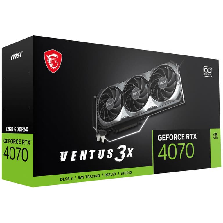 MSI Ventus X3 GeForce RTX 4070 12GB GDDR6 OC Edition Extreme Clock: 2520MHz PCI Express 4.0 Video Card