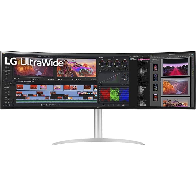 LG 49WQ95C-W 49" Curved UltraWide Nano IPS 5K 144Hz HDR 400 HDMI 2.1 G-SYNC® Compatible Adjustable Stand w/ Speakers