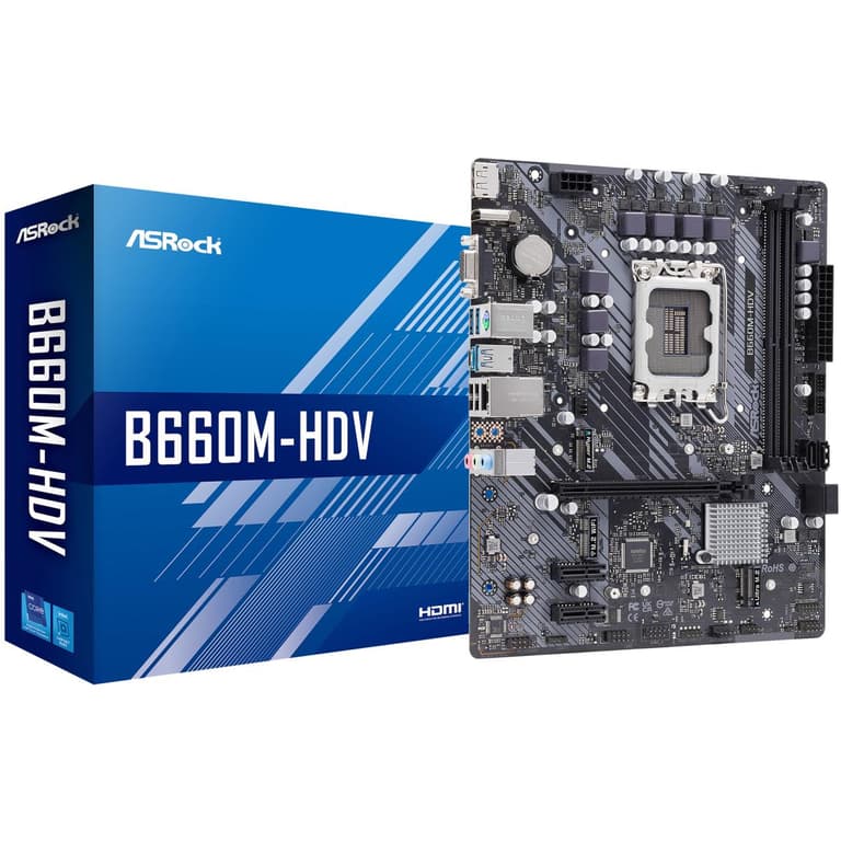 ASRock B660M-HDV LGA 1700 Intel B660 SATA 6Gb/s DDR4 Micro ATX Motherboard