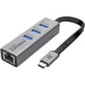 Promate GigaHub-C USB-C to Ethernet Adapter Hub Aluminum USB-C Hub to 10/100/1000Mbps Ethernet Port 5 Gbps Sync Charge 3x USB 3.0 Ports product thumbnail 1