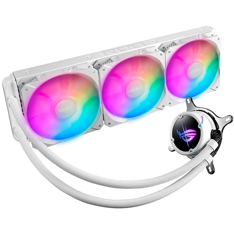 ASUS ROG Strix LC II 360 ARGB AIO Liquid Cooler 360mm Support Intel & AMD 3x 120mm 4-pin PWM Addressable RGB Fans - White
