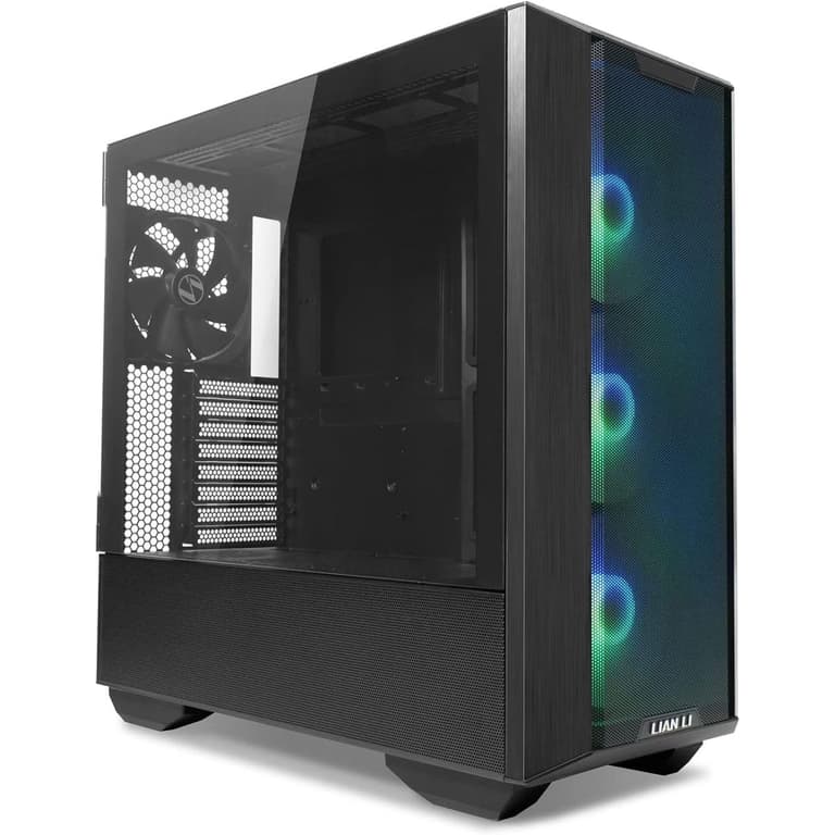 LIAN LI LANCOOL 3R-X Aluminum High Airflow Mesh Front Panel ARGB w/ 4 PWM Fans w/ USB Type-C - Black