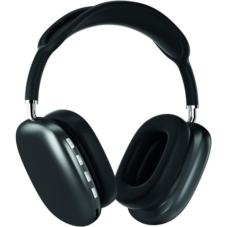 Promate AirBeat Wire & Wireless Ergonomic Over Ear Adjustable Bluetooth 5.0 Headset w/ Mic FM Radio TF Card Slot - Black