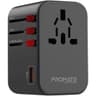 Promate Gan65 Travel Charge Adapter with 1840W AC Socket 65W Dual USB-C Power Delivery Ports 30W QC 3.0 Port & 8A Surge Protect product thumbnail 1
