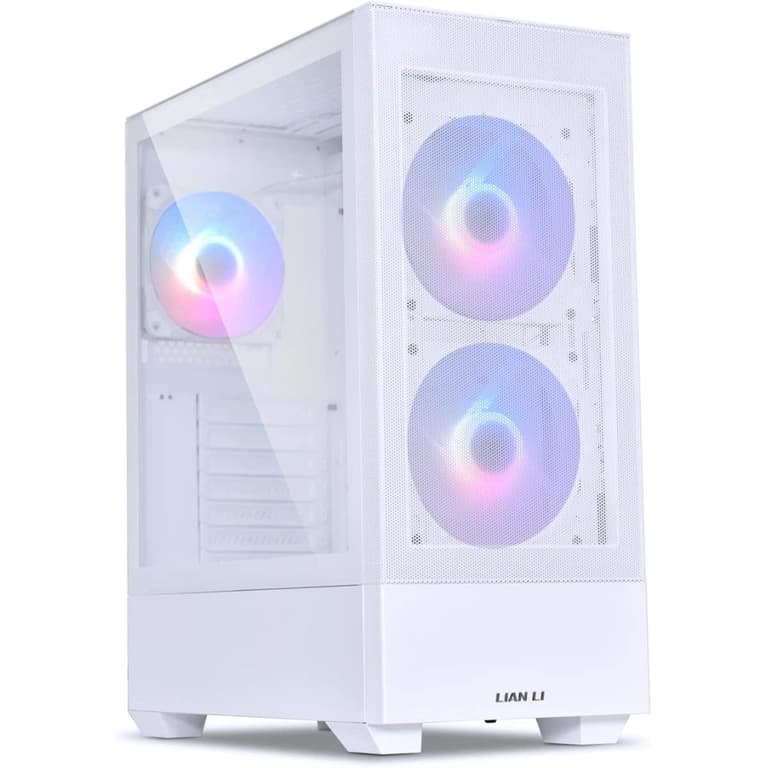 LIAN LI LANCOOL 205 MESH C High Airflow RGB Mesh Front Panel w/ 3 PWM Fans w/ USB Type-C - White