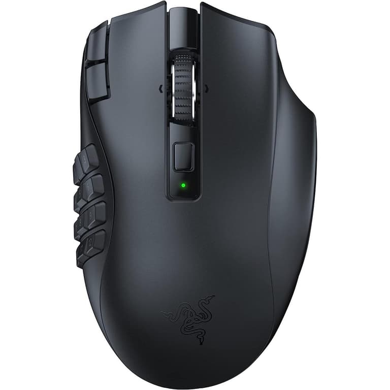 Razer Naga V2 HyperSpeed Wireless MMO 19 Buttons HyperScroll Focus Pro 30K Optical Sensor Mechanical Switches Gen2 Up to 400 Hr Battery Life