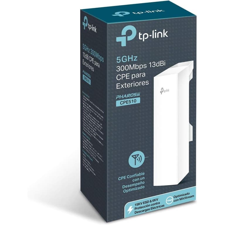 TP-Link CPE 510 5GHz N300 Long Range Outdoor Point to Point Wireless Bridge 13dBi 15km+ PoE - 1Pack