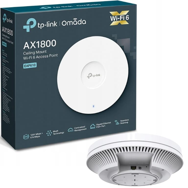 TP-Link EAP 610 Omada WiFi 6 AX1800 Wireless Gigabit Access Point Support Mesh OFDMA Seamless Roaming & MU-MIMO PoE+