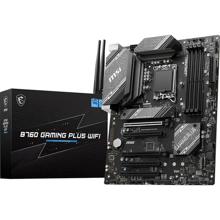 MSI B760 GAMING PLUS WIFI Intel B760 DDR5 ATX Wi-Fi 6E Bluetooth 5.3 7.1 HD Audio PCIe 4.0 x16 2.5G LAN Mainboard