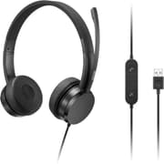 Lenovo USB-A Stereo On-Ear Business Lightweight Headset w/ Control Box & Noise Cancellation - Black product image