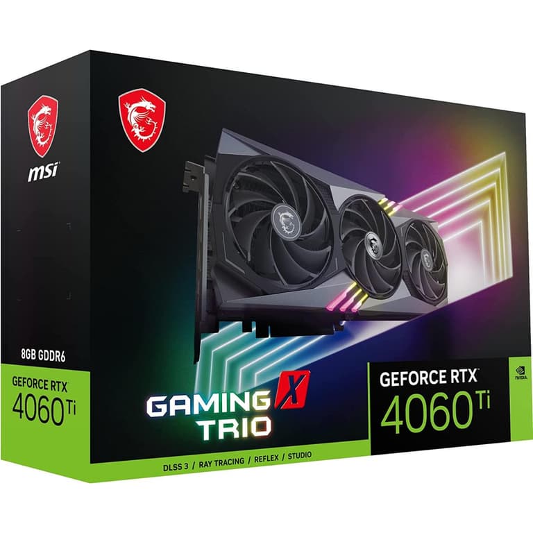 MSI GAMING X TRIO GeForce RTX 4060 Ti OC Edition 8GB GDDR6 DLSS 3 HDMI 2.1 Graphic Card
