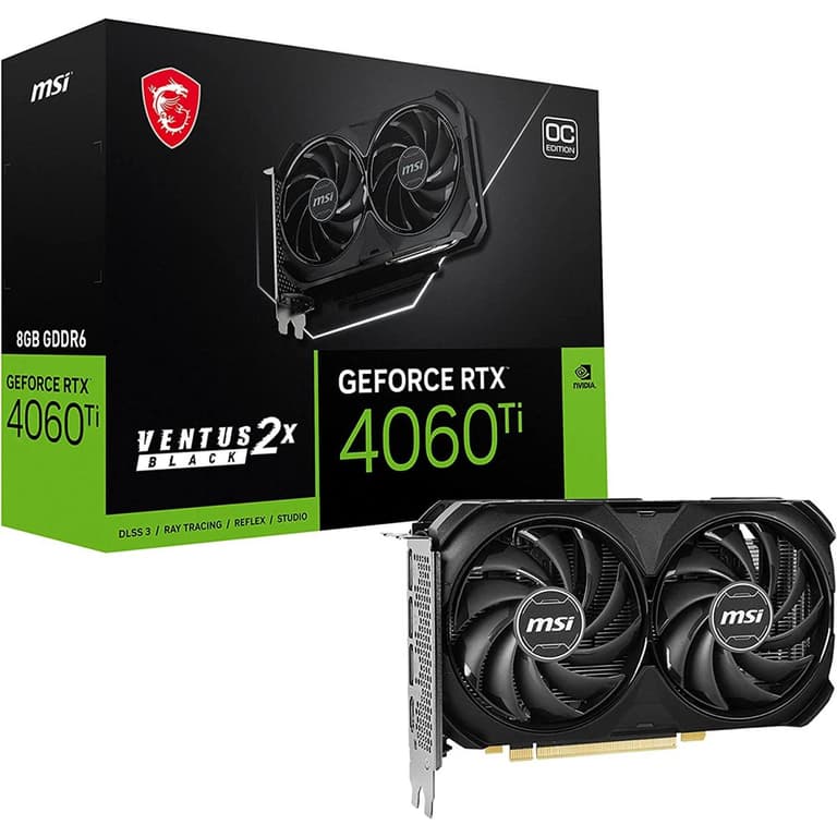 MSI Gaming VENTUS 2X E1 GeForce RTX 4060 Ti OC Edition 8GB GDRR6 128-Bit TORX Fan Graphics Card