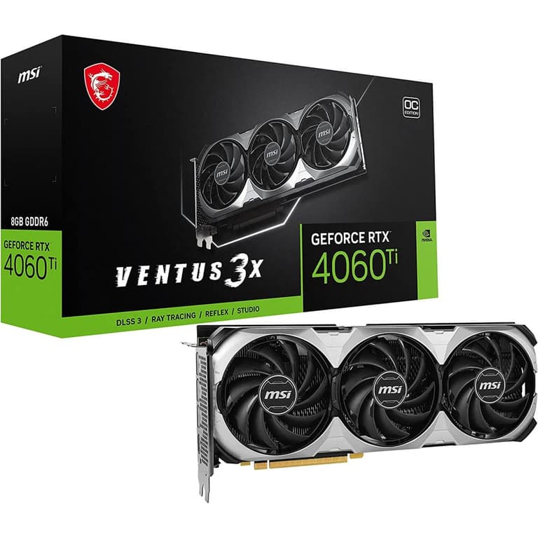 MSI Gaming VENTUS 3X GeForce RTX 4060 Ti 8GB GDRR6 128-Bit TORX Fan Graphics Card