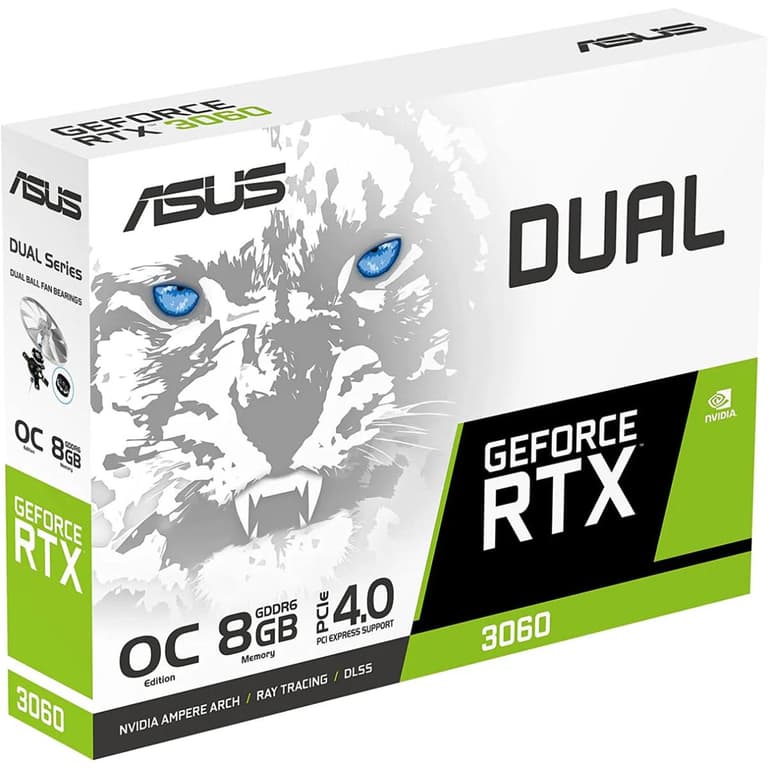 ASUS Dual GeForce RTX™ 3060 White OC Edition 8GB GDDR6 PCIe 4.0 Graphic Card