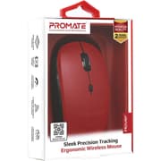 Promate Hover Wireless Mouse 2.4Ghz Ergonomic Precision Tracking Optical Mouse w/ USB Nano Receiver 3 Adjustable Dpi Levels - Red product image